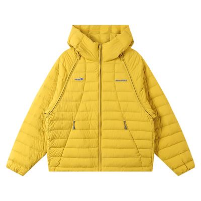 江南先生NewJNXS高密无胆防绒可拆卸袖子羽绒服丝网印花logo外套