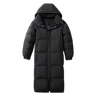 情侣羽绒服定制校服刘昊然男女明星同款超长款过膝九成品衣皮翻新