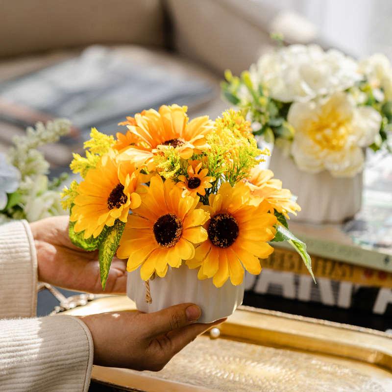 仿真花植物花艺小盆栽室内家居摆件设客厅办公桌装饰假花干花花束