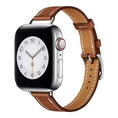 新款iwatchs9真皮表带单圈细款