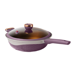 有钛双色钛金锅不粘锅微压炒锅少油烟蒸煮一体多功能炒菜锅家用锅