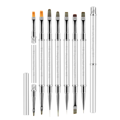 豆蔻新品双头美甲笔建构笔拉线彩绘功能笔方圆光疗笔底胶笔扫扫笔