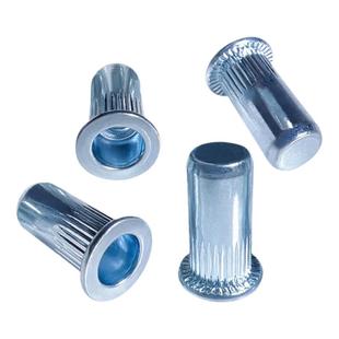 蓝白锌平头竖纹拉铆螺母盲孔m4m5m6m8m10m12国标圆柱型条纹拉帽
