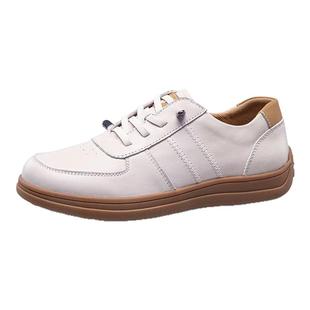 康奈女鞋2025秋季新款时尚百搭休闲板鞋平底真皮纯色皮鞋通勤单鞋