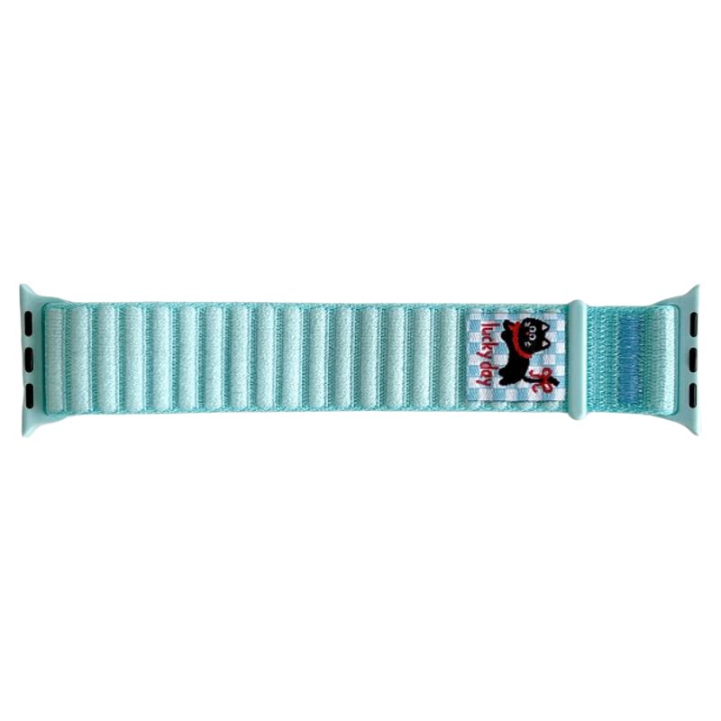 适用applewatchS11/10可爱卡通尼龙山地纹表带苹果手表ultra3/2男女款情侣iwatch9/8/7/6新款运动透气SE腕带