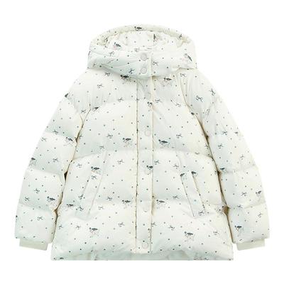 ask儿童羽绒服2025秋冬新款女童复古格纹保暖羽绒外套