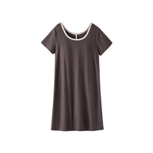 安之伴【巨凉感】睡裙女夏季莫代尔带胸垫夏款短袖睡衣简约可外穿