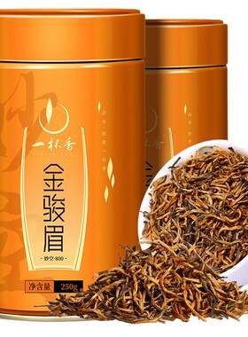 一杯香茶叶金骏眉红茶武夷山金俊眉黄芽散装礼盒送礼茗茶2罐500g