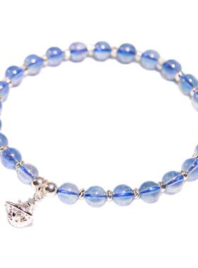 DRAGON-LI狸花猫海蓝宝镶嵌吊坠手串珠情侣配色饰品闺蜜礼物