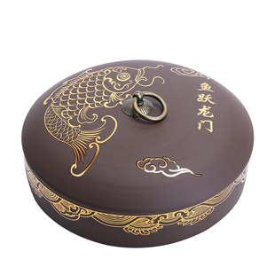 紫砂茶叶罐陶瓷大号码密封存醒茶罐白茶普洱茶盒茶饼罐茶叶收纳盒