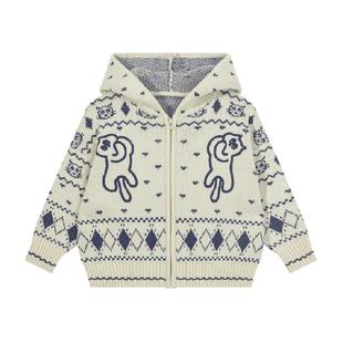 「费尔岛毛衣」马拉丁童装儿童外套24秋新款男女小童提花毛衣外套