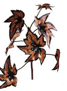 复古焦糖色枫叶仿真花束客厅插花