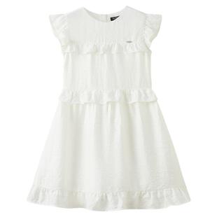eland kids衣恋童装女童连衣裙26年夏新品甜美圆领花边小飞袖裙子
