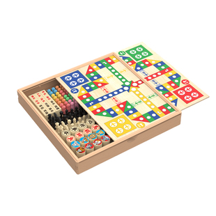 飞行棋五子棋儿童益智玩具跳棋棋盘多合一棋类小学生版套装二合一