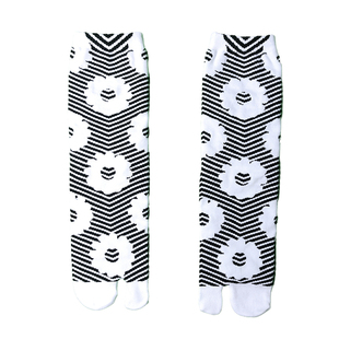 袜子铺子日本SOUSOU款线条高筒分趾袜二指袜人字拖羊蹄袜木屐和服