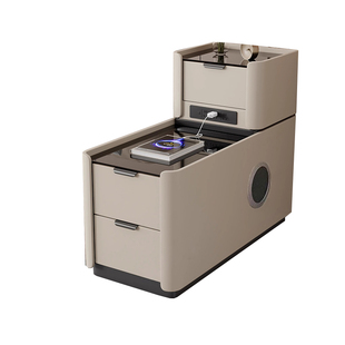 2025新款落地沙发智能边柜轻奢高级感实木家用小型边几侧边储物柜