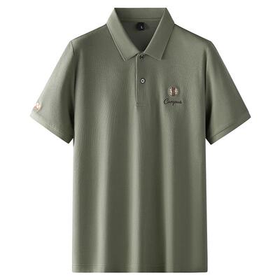 加大码男士翻领短袖T恤丝光棉