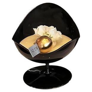 冰淇淋塑料杯高脚蛋糕杯酸奶慕斯杯一次性布丁杯黑色创意甜品杯子