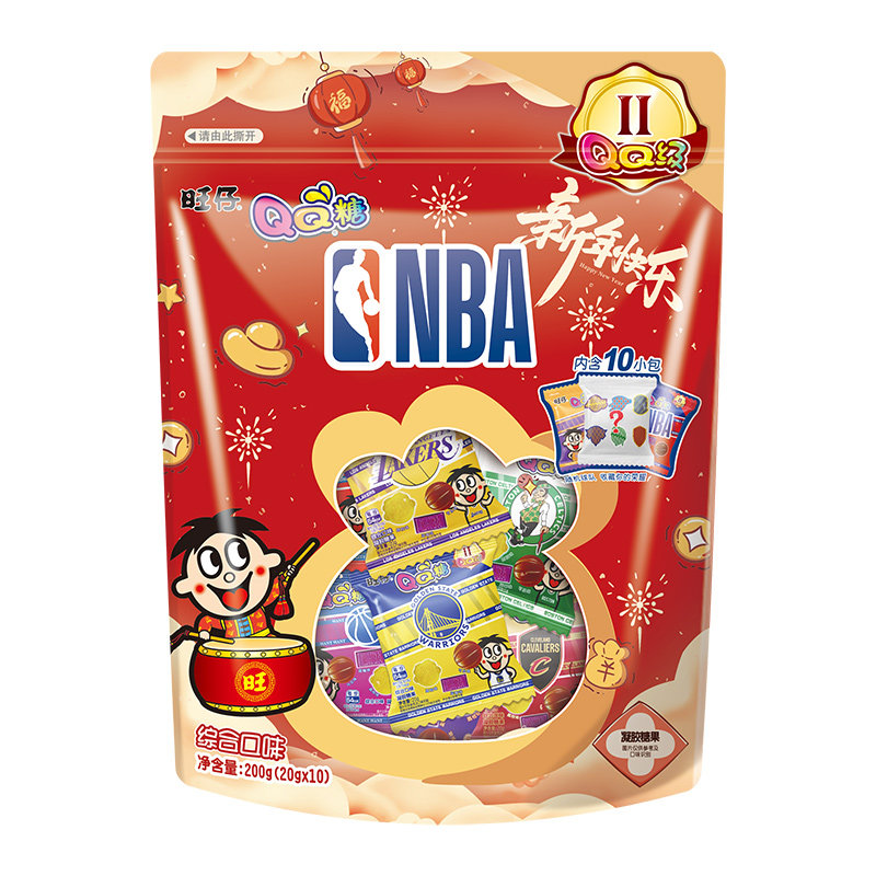 旺旺旺仔nba联名款QQ糖200g糖果