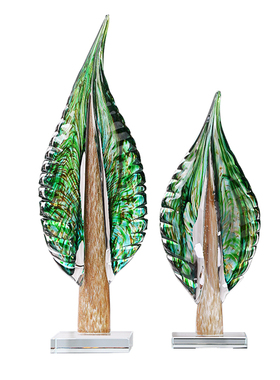 【家大叶大】轻奢琉璃树叶摆件