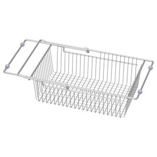 沥水篮伸缩304不锈钢洗菜盆碗盘厨房收纳置物架洗菜盆池碗碟滤网