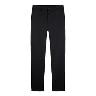 才子男装黑色休闲裤男2025秋季品牌厚款修身直筒弹力刺绣商务裤子