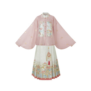 云藏月绣 桃花锦鲤 原创明制国风方领补服马面裙汉服女套装春夏