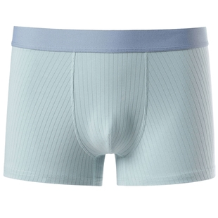 热风男士内裤2025年冬季新款素色抽条平角内裤抑菌亲肤棉短裤