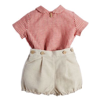 西班牙定制夏季男童中性风套装