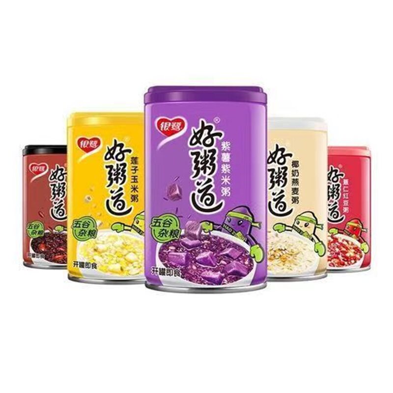 银鹭好粥道黑米粥椰奶燕麦粥红豆玉米280g*12罐桂圆八宝粥速食粥