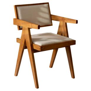 北欧实木餐椅休闲藤编靠背椅简约洽谈椅餐厅带扶手椅子昌迪加尔椅