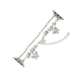 iserisewatch适用于iwatch10代表带s11夏天applewatchse蝴蝶金属串珠s9透气苹果手表s8气质国风女新中式手链