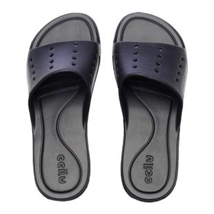 ccilu驰绿拖鞋男女室内家居拖鞋洗澡防滑软底Q弹凉拖简约一字拖