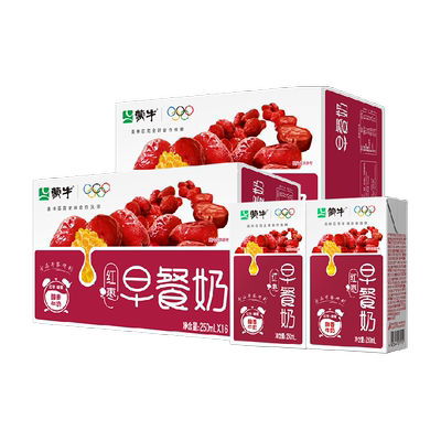 蒙牛红枣味早餐奶250ml*16盒*2箱
