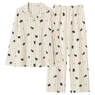 猫人女士睡衣纯棉2026正流行长袖居家套装春秋休闲可外穿家居服女