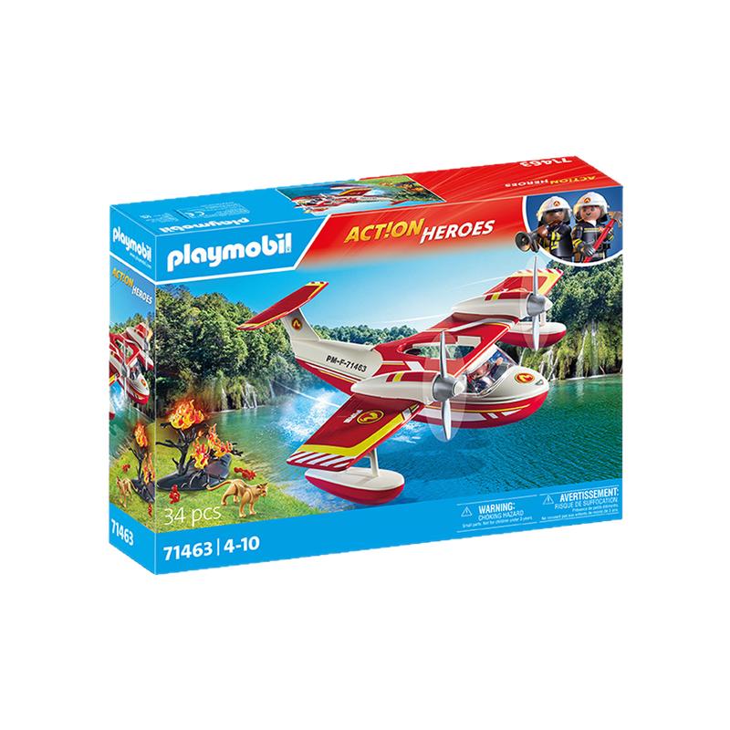 playmobil摩比世界男孩儿童玩具救火直升机手工拼装71463