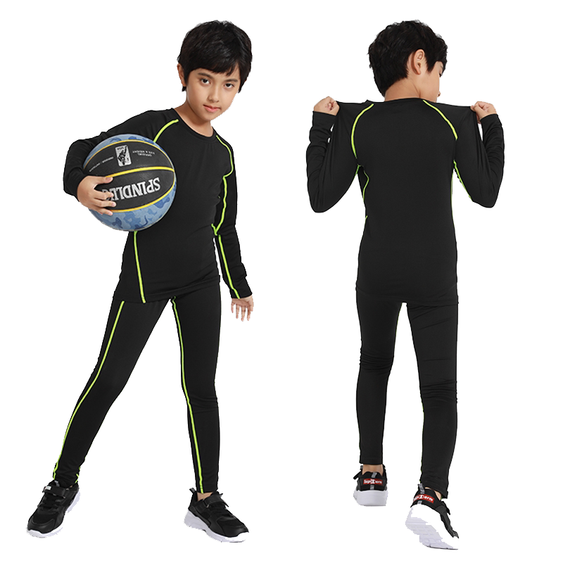 儿童紧身衣训练服速干衣男童秋冬篮球足球打底运动健身服套装男孩