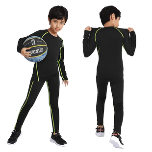 儿童紧身衣训练服速干衣男童秋冬篮球足球打底运动健身服套装男孩