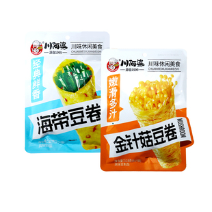 川阿婆金针菇豆卷夹心豆皮卷办公室年货豆腐干小零食休闲小吃食品