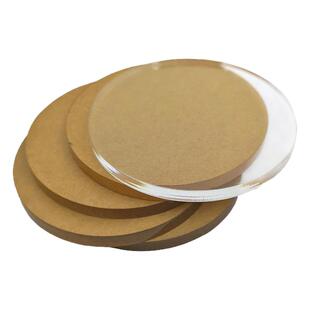 高透明亚克力圆片圆形有机玻璃塑料板订做加工打孔奶油胶手办底座