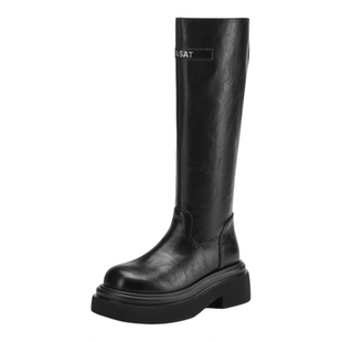 星期六厚底长筒靴弹力瘦瘦靴女靴2025秋冬新款高筒靴长靴骑士靴子