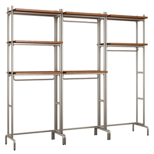 开放式衣柜北欧铁艺步入式衣架框架金属衣帽间落地卧室衣橱置物架