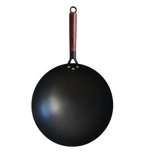 家用炒锅老式无涂层精铁炒菜锅煤气灶铁锅已开锅燃气灶专用不粘锅