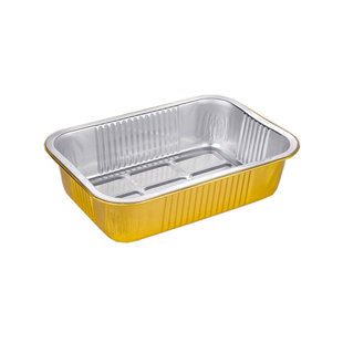 锡纸盒金色加厚一次性烧烤榴莲寿司长方形餐盒带盖铝箔外卖打包盒