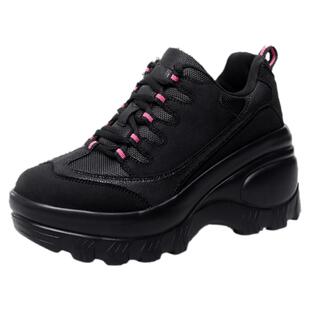 秋冬增高女鞋8cm小个子休闲运动鞋女轻便厚底松糕鞋高跟旅游鞋女