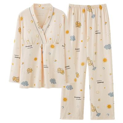 月子服春秋冬女士2025新款带胸垫孕妇纯棉睡衣哺乳产后怀孕期待产