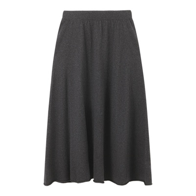 Bbfer本依凡山羊绒+棉冬款半身裙自然卷边文艺A字裙中长腰裙0028