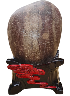奇石底座凹槽鹅卵石通用实木石头底座托架免挖槽国画石底托c101-2
