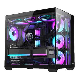 航嘉机箱S980lite乐享版台式机主机箱海景双面钢化玻璃支360水冷