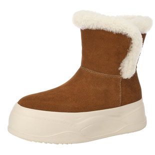 MILLIE'S/妙丽毛绒雪地靴女2026冬季时尚厚底短靴加绒保暖毛毛鞋P